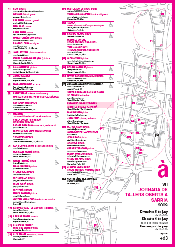 Llistat artistes i Mapa Tallers Oberts Barcelona Sarrià 2009